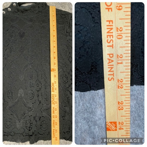 Maeve Anthropologie Black Lace Button Shoulder Romantic Feminine Charming Top MP - Picture 13 of 14